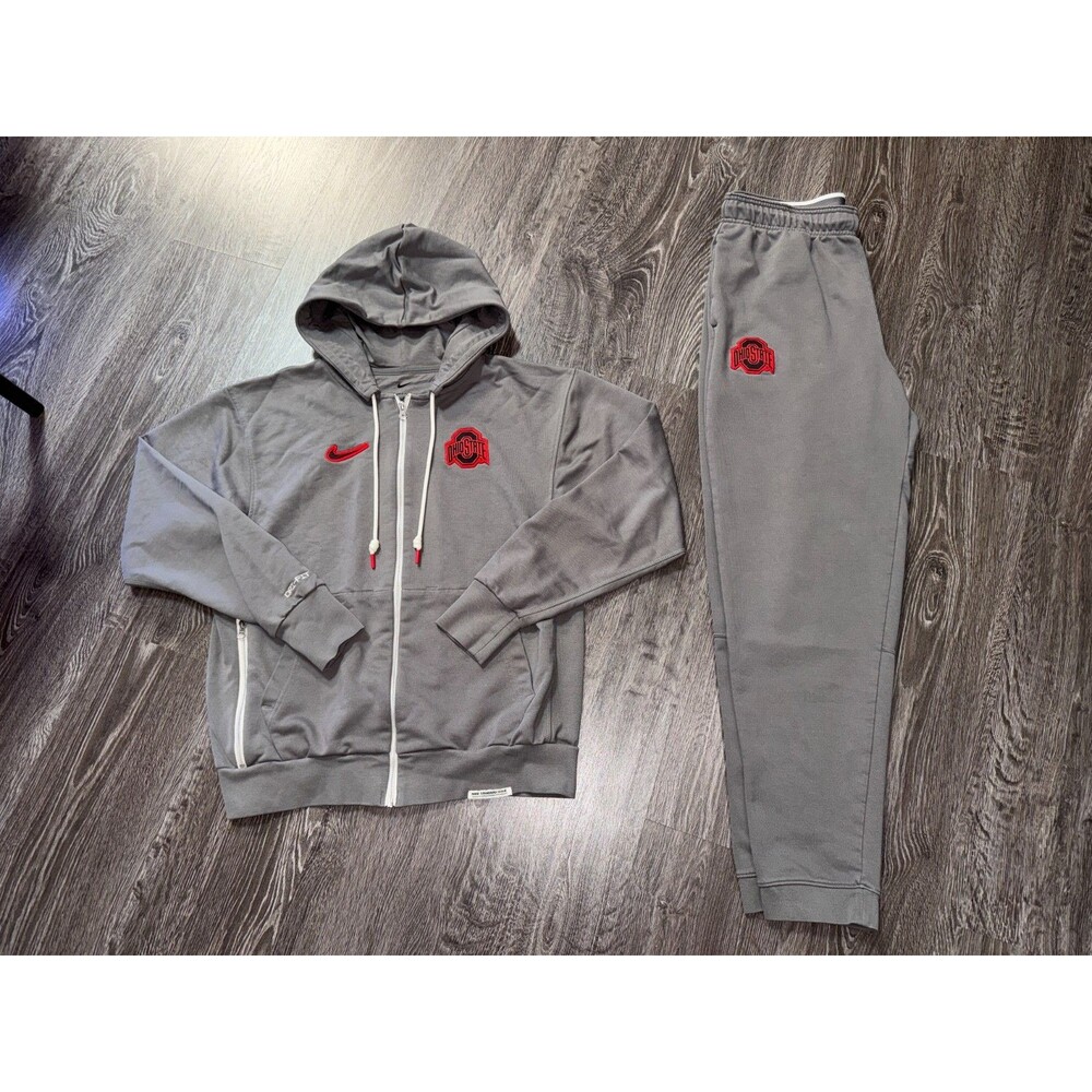 Men M Nike Ohio State Buckeyes Football Team Issued PE Travel Set Hoodie & Pants